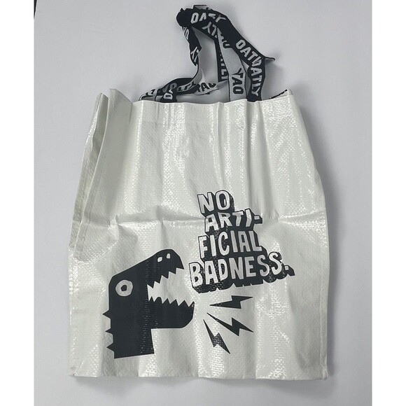 Shopping Tote Lot 2 Reusable Market Shopper Bags Dual Strap Carryall Oatly 14x12 - Picture 4 of 7